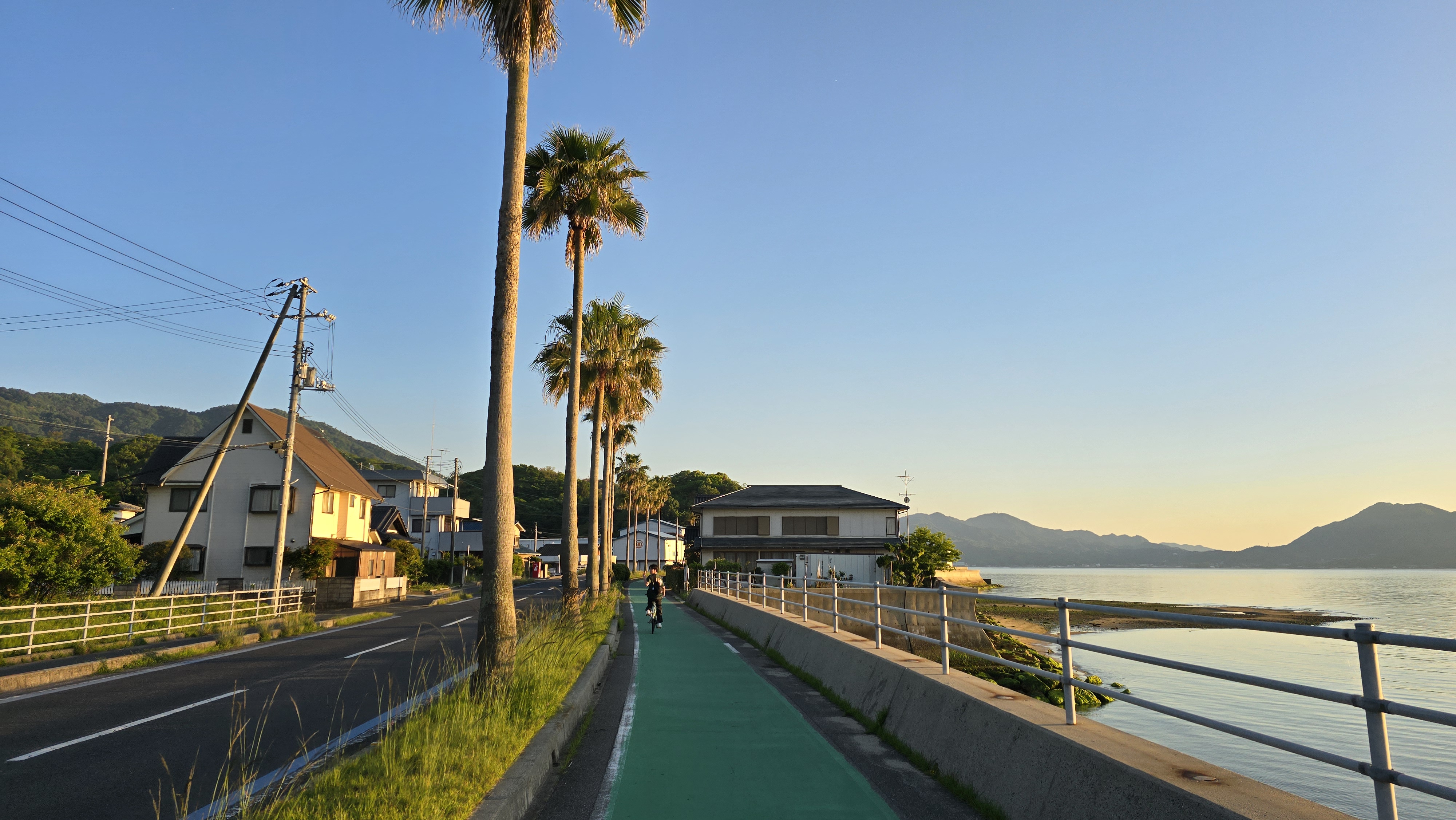 Other co-founder and I biking the Shimanami Kaido
